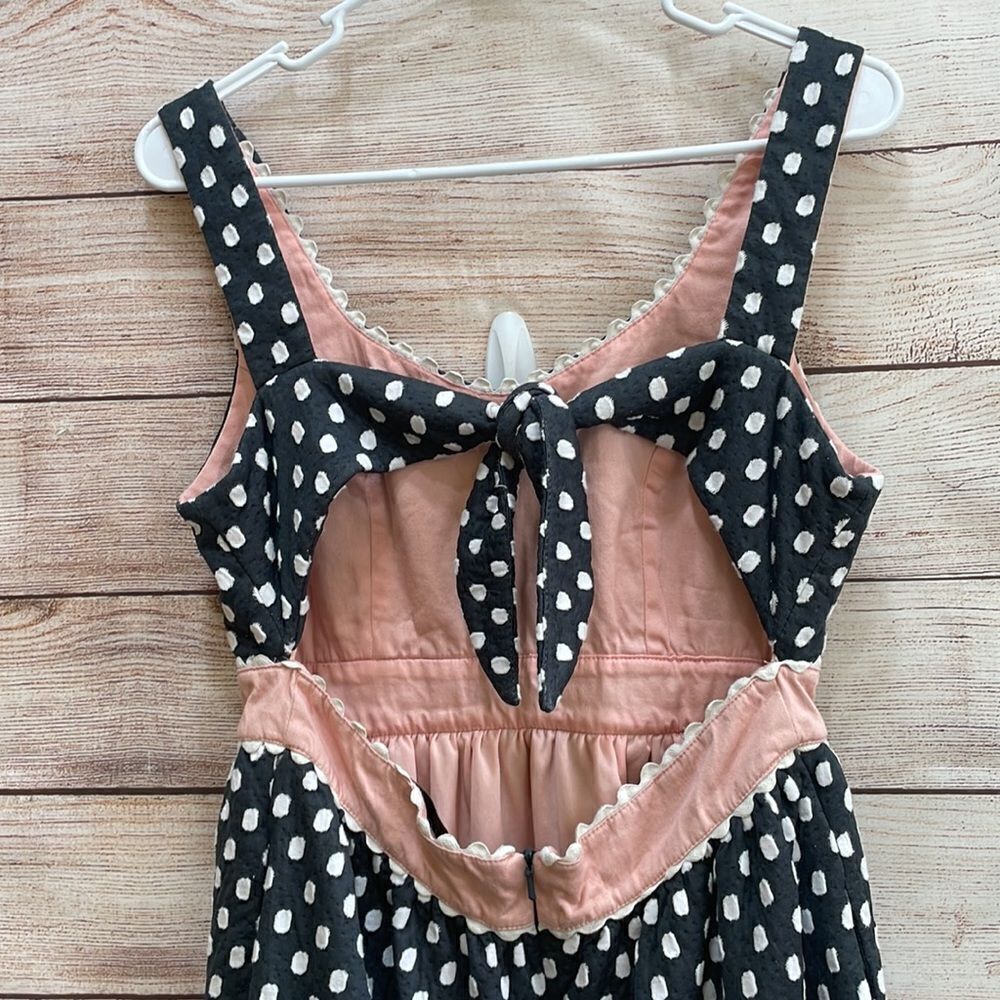 JUDITH MARCH GRAY AND WHITE POLKA DOT DRESS - Picture 5 of 6